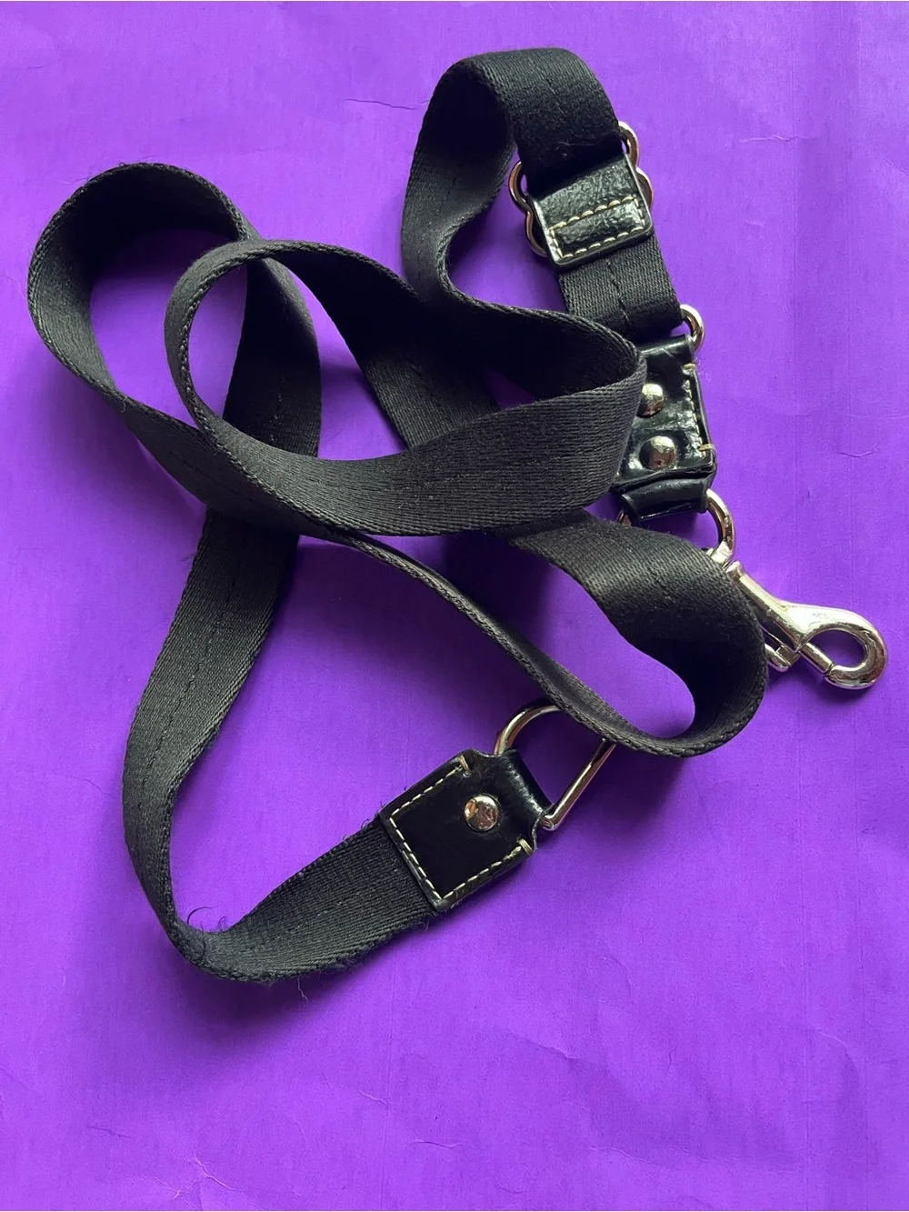 Coach Canvas Black Patent Leather Replacement Crossbody Shoulder Strap